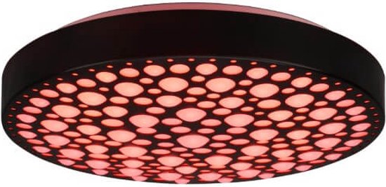 Reality - LED Plafondlamp - Plafondverlichting - 22W - Aanpasbare Kleur - RGB - Afstandsbediening - Dimbaar - Rond - Zwart - Kunststof