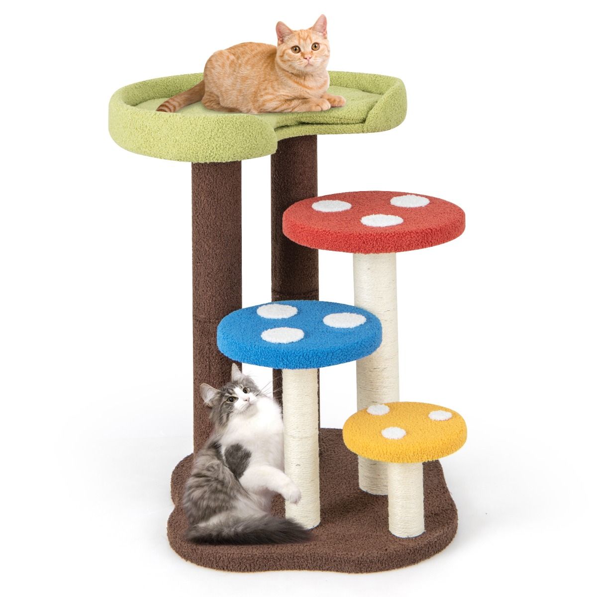 Coast Krabpaal Kattenboom - 5 verdiepingen - 3 sisalpalen - paddenstoeldesign - 60 x 65 x 94 cm
