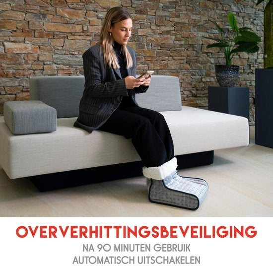 alpina Elektrische Voetenwarmer - Overhittebeveiliging - Binnenhoes Wasbaar - 3 Warmtestanden - Grijs
