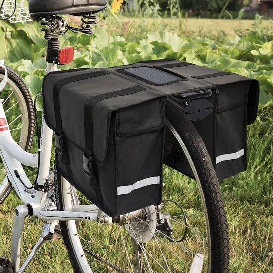 Strex Dubbele Fietstassen 40 Liter - Met Reflectoren - Zwart