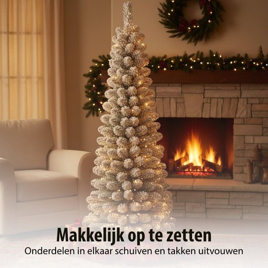Black Box Trees Kunst Kerstboom - Kunstkerstboom H215 x Ø56 cm - met Sneeuw - Groen Frosted