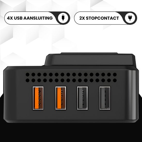 Travli Omvormer 12v 230v - Autolader - Draagbare omvormer - 2x 230V stopcontact – 4x 5V usb oplaadpoorten