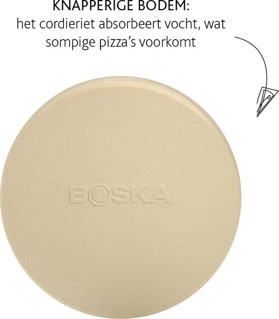 Boska Pizzasteen Deluxe - voor Oven & BBQ - Knapperige pizza's - Ø 29,5 cm - BBQ Accessoires