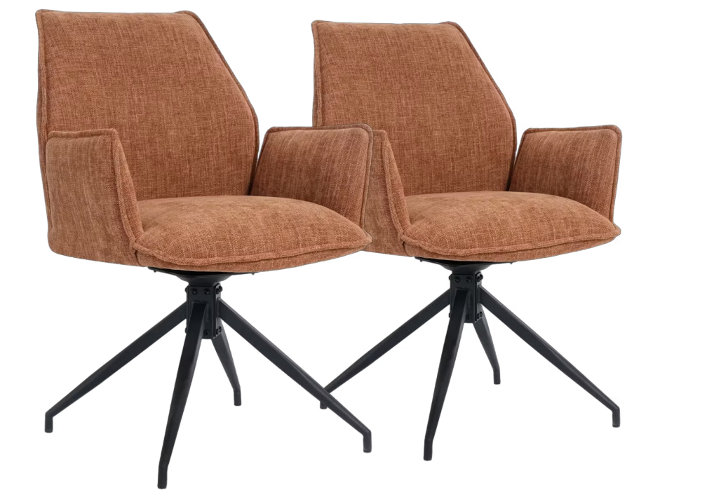 multifurn eetkamerstoel Jill - draaibaar - stof roest - duopack