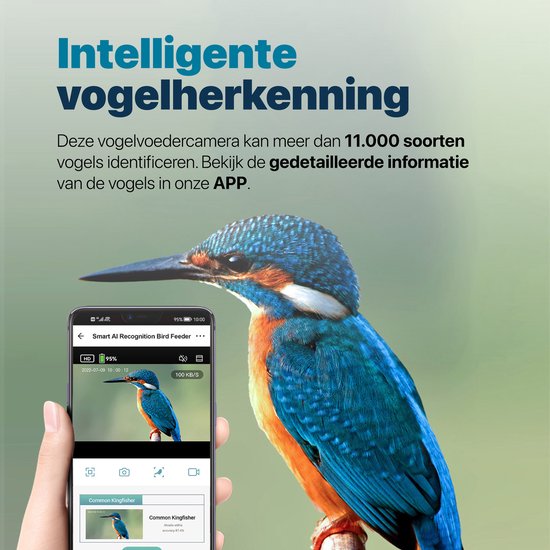 BOME - Vogelvoederhuisje - Camera en Audio - AI Vogelherkenning - Hangend