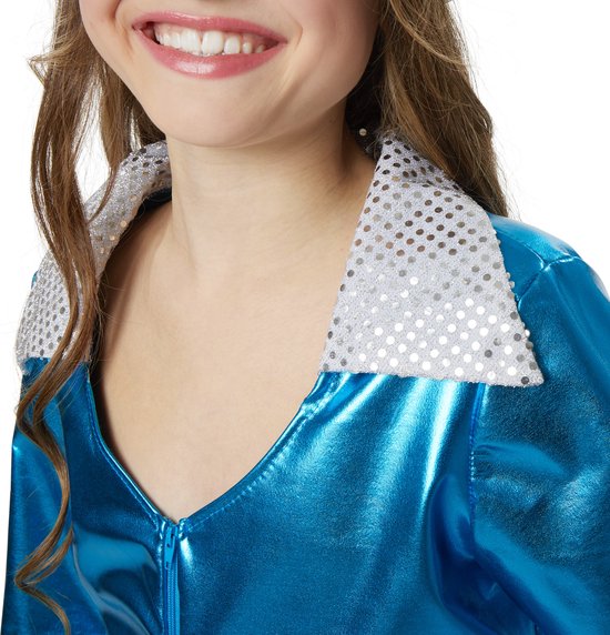 Dressforfun Stralende Disco Starlet 140 (9-10y) - verkleedkleding kostuum halloween verkleden feestkleding carnavalskleding carnaval feestkledij partykleding - 302366