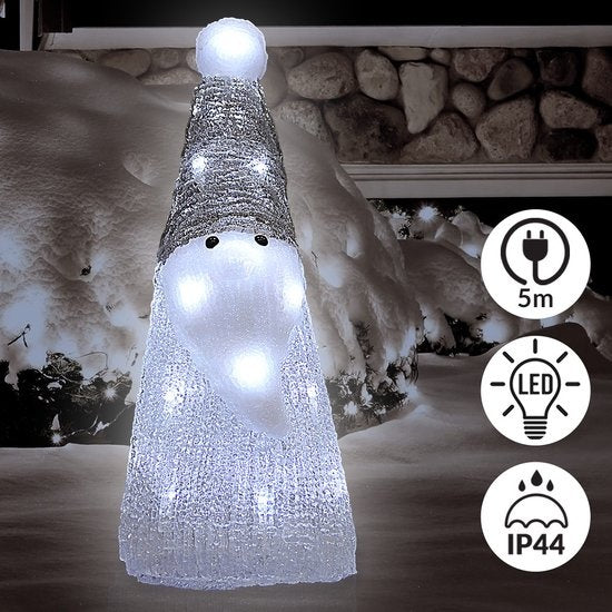 Monzana LED Acryl Kerstman Wit