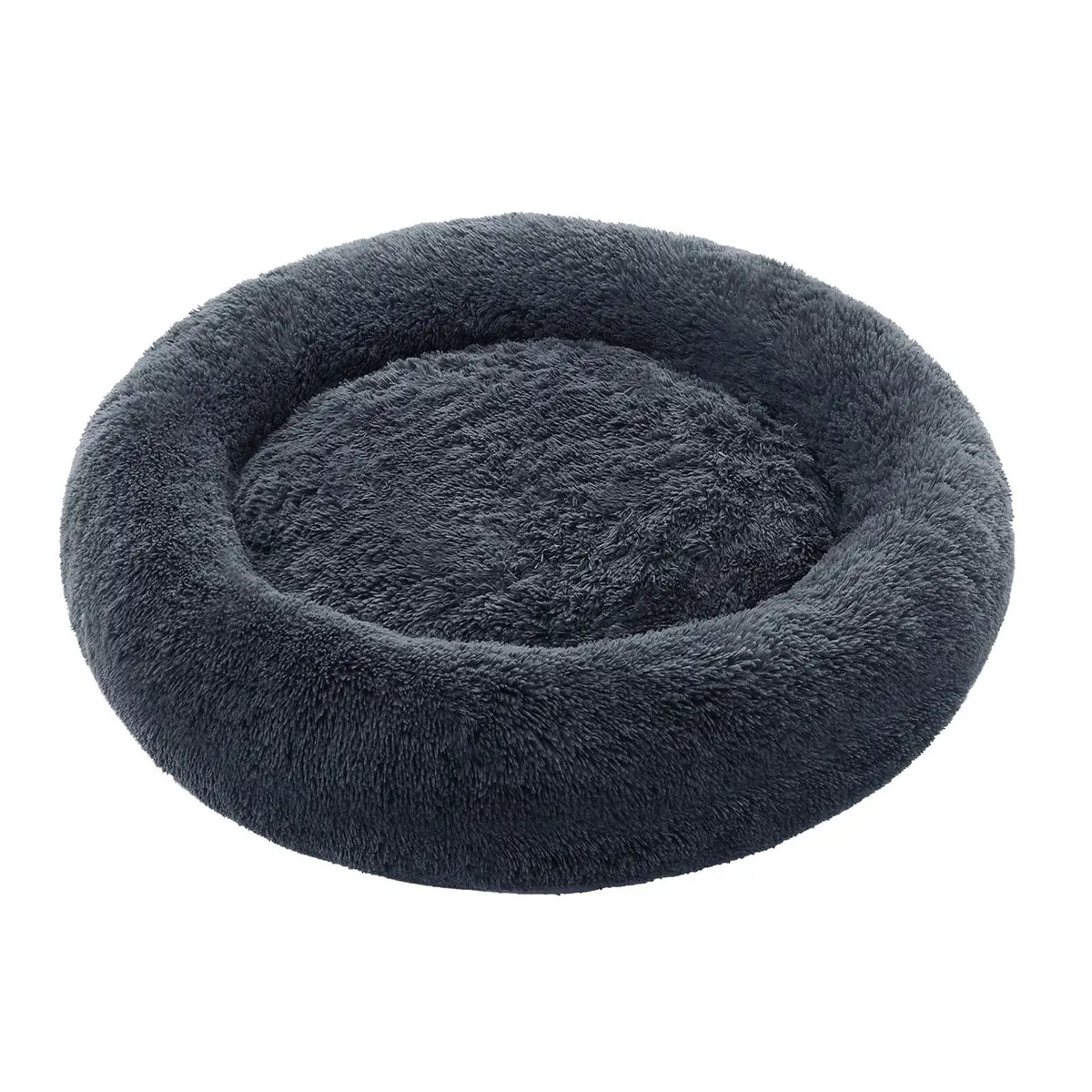 Joyfurnos Donut Hondenmand Fluffy Kalmerend - Afneembare Wasbare Hoes - 100 cm - Donkergrijs