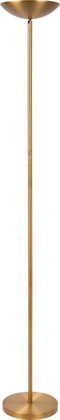 Lucide ZENITH - Vloerlamp - Ø 25,4 cm - LED Dimbaar - 1x20W 3000K - Mat Goud / Messing