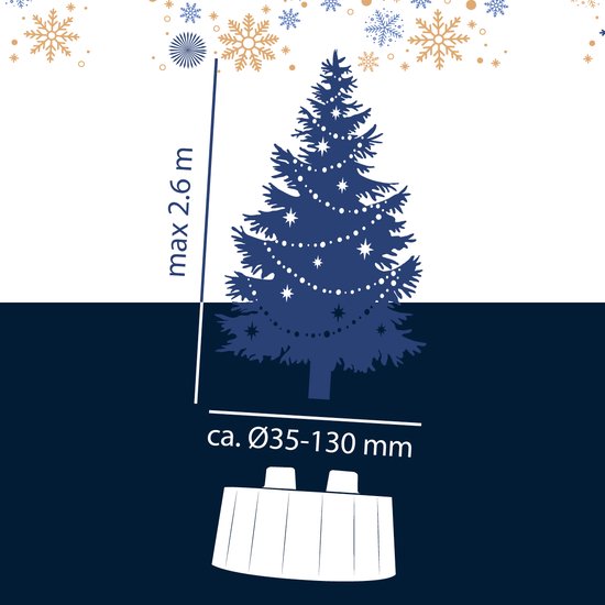 Arti Casa Kerstboom Standaard - Kerstboomvoet voor Echte Kerstboom - Kerstboomstandaard voor Binnen - Stammen tussen 35 - 130 mm