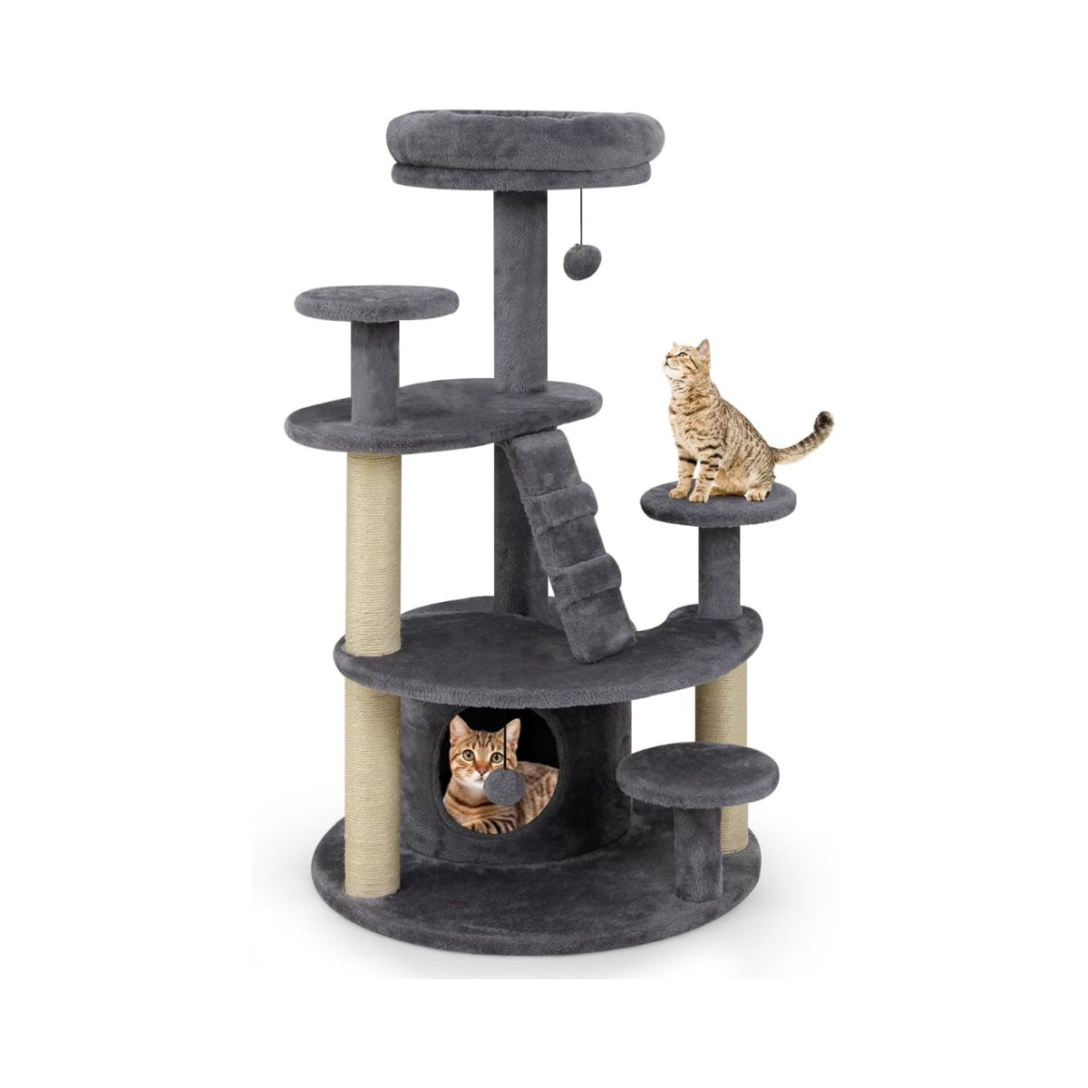 Coast Kattenboom - Multi-level kattentoren met krabpalen en hangbal - 64 x 60 x 101 cm - beige
