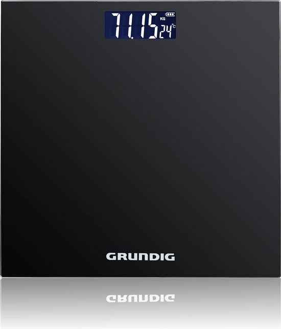 Grundig Weegschaal - Digitale Personenweegschaal - 50 Gram Nauwkeurig - 2 tot 180 Kilo - Zwart