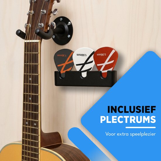 Finesse Gitaar Muurbeugel - met Plectrums - Wandbeugel - Gitaarstandaard