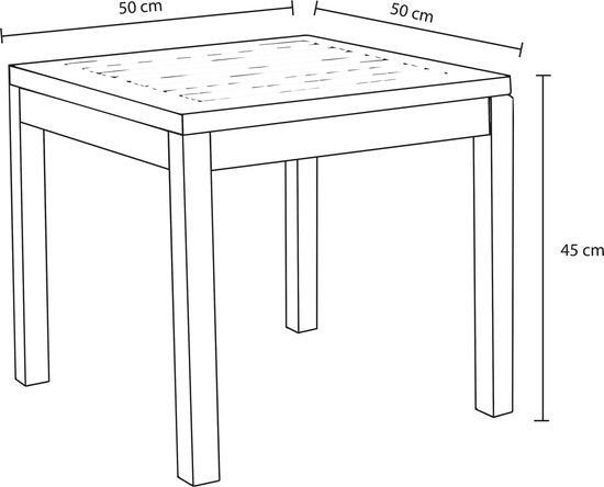 AXI August Teak Bijzettafel Bruin – Houten tuintafeltje – Vierkant - 50 x 50 x 45 cm - 100% Teak – Voor tuin, terras en balkon