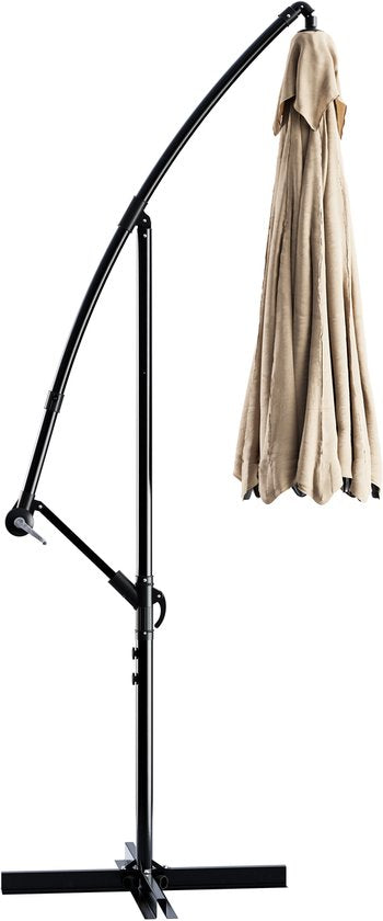 Tristar Zweefparasol - 300cm Rond - Tuin & Balkon - Verstelbare Hoogte - Incl. kruisvoet & Beschermhoes - PA-7906 - Beige