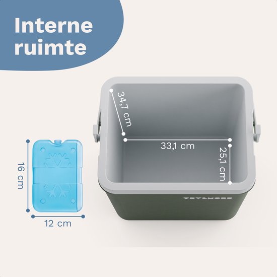TRVLMORE Koelbox 26L - Frigobox - Inclusief 2 Koelelementen - Groen