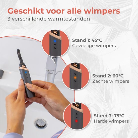 Nuvance - Elektrische Wimperkruller - Eyelash Curler - Verwarmde Wimperkruller - Lash Lift - 3 Temperatuurstanden - USB Oplaadbaar