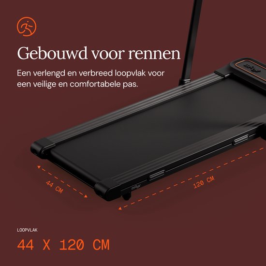 Moov Run Plus Loopband Inklapbaar met Helling 15% - 1-14 km/u Treadmill - Walking Pad - Opvouwbare Wandelband - Incl. Accessoires