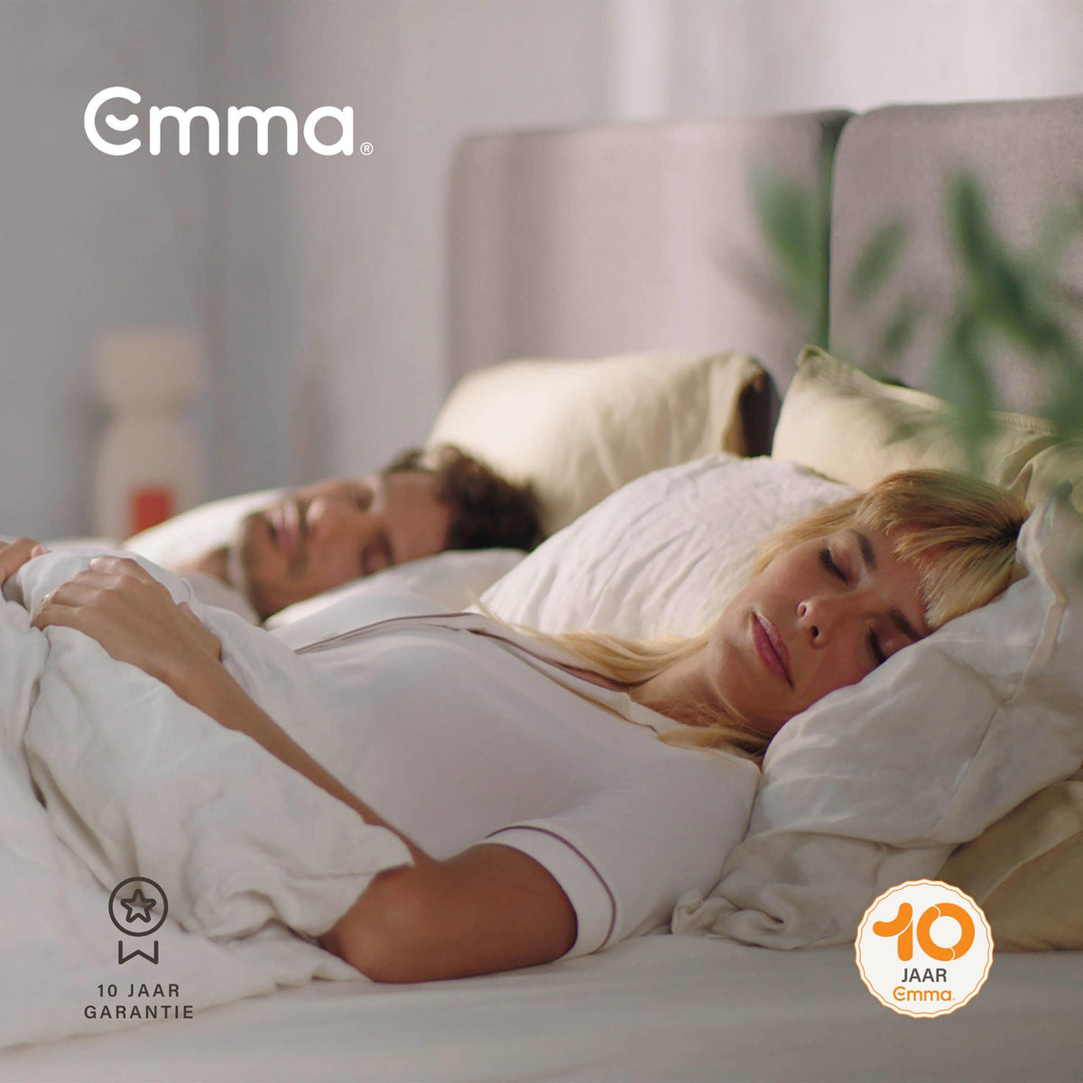 Emma Matras Lite - AeroFoam laag - 140x200 cm - Wit met Grijs