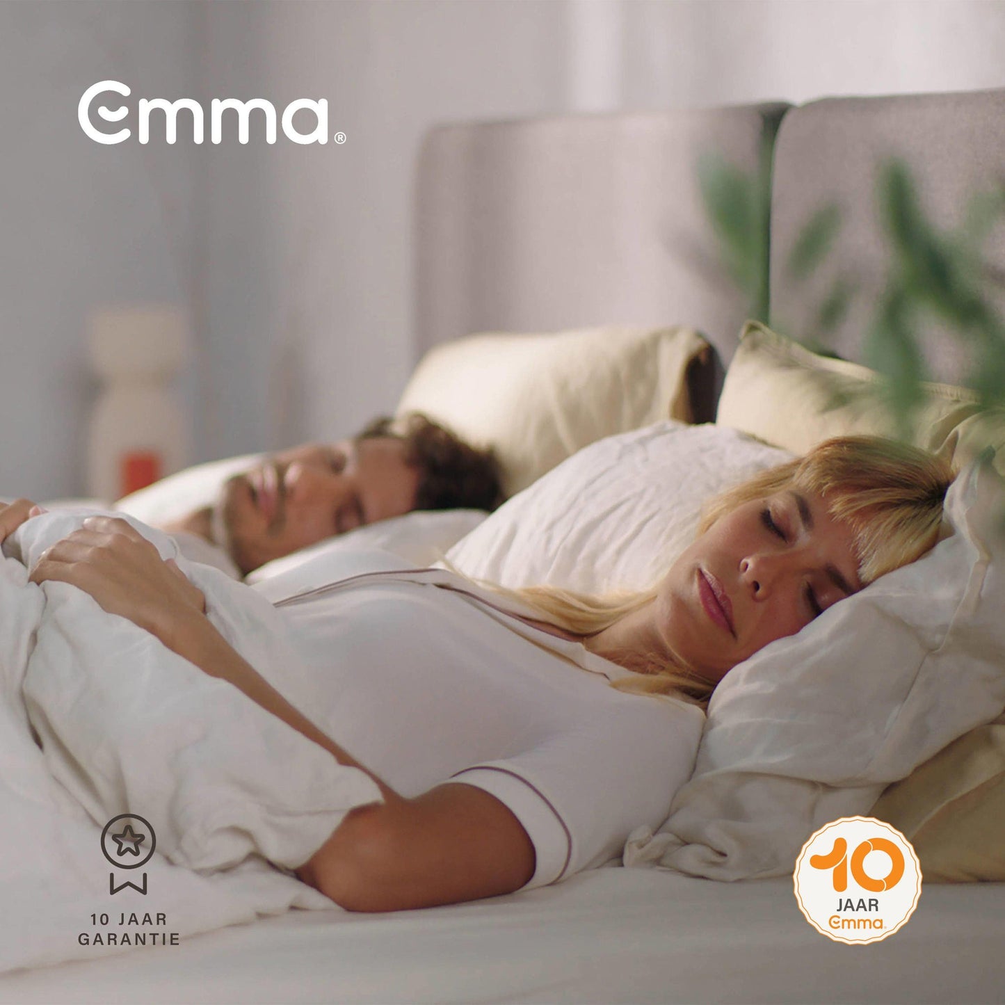 Emma Matras Lite - AeroFoam laag - 140x200 cm - Wit met Grijs