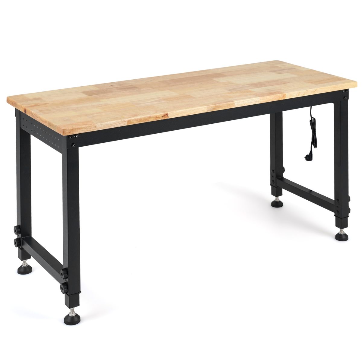 Coast Werkbank - in hoogte verstelbaar - metalen frame met gatenwand - naturel/zwart - 122 x 51 cm