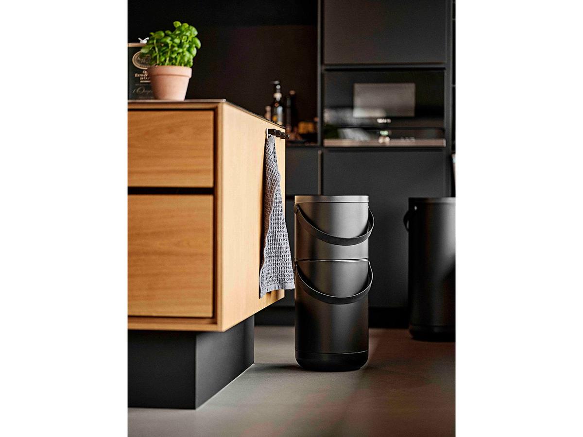 Zone Denmark Circular Afvalemmer - Slim deksel- en zakophangsysteem - maat 35L - Zwart