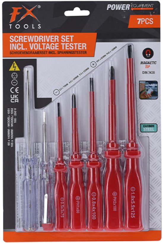 FX Tools Schroevendraaierset - 7-delig - elektrisch - blisterverpakking