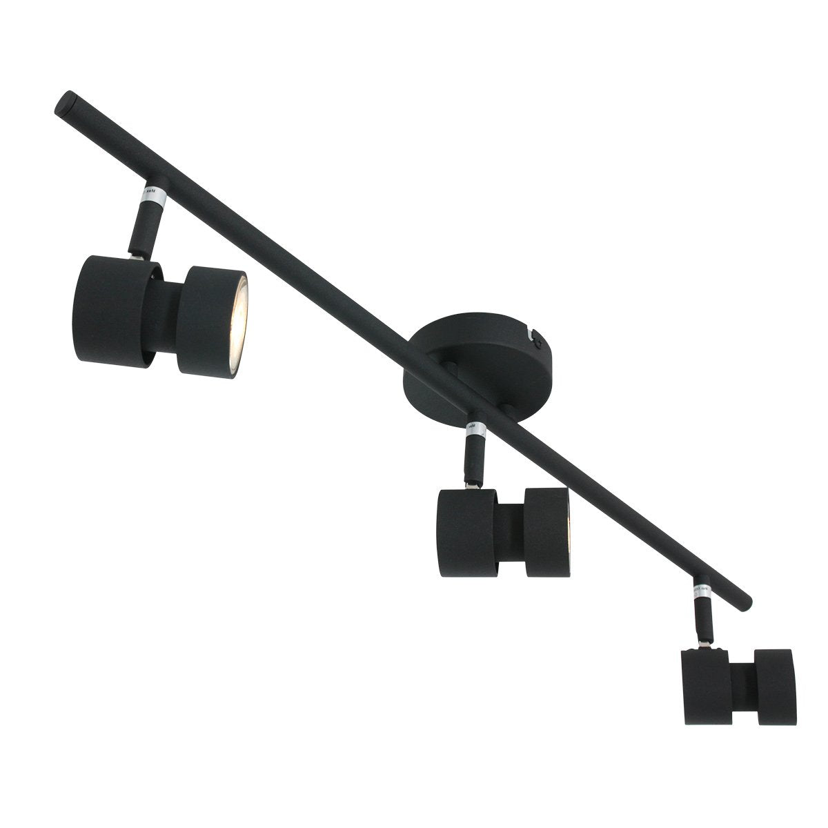Spot Natasja 7903ZW zwart 3-lichts dimbaar GU10 plafondlamp met metalen en kunststof constructie, modern design, 68 cm breed – Steinhauer