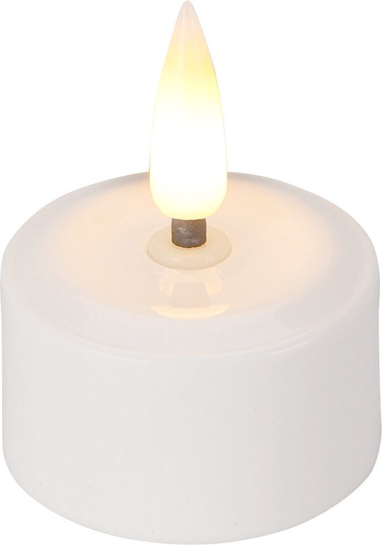 Oplaadbare Theelichtjes met LED Ø4cm - 4 stuks - uitbreidingsset zonder oplader