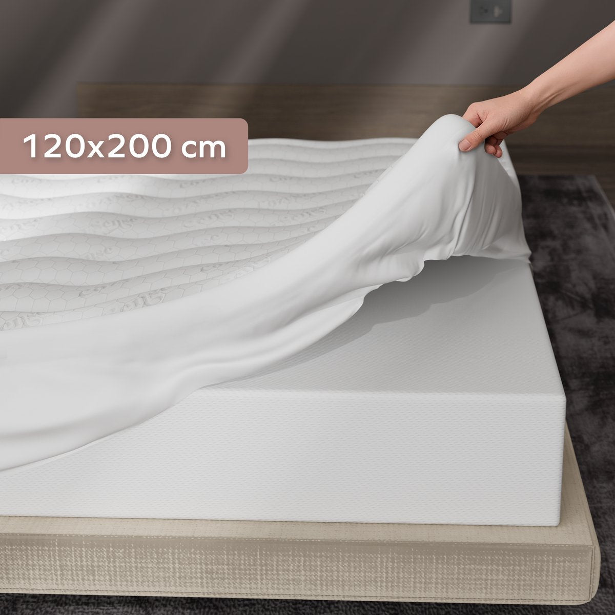 Cozysense Topper 120x200 - Traagschuim Topmatras met Gel-Infused Eierdoos - 3 cm - Wit