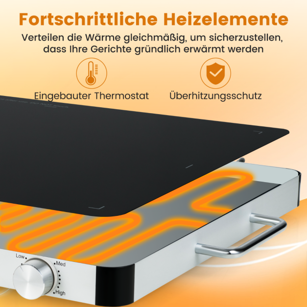 Coast Elektrische Warmhoudplaat 400 W – 30-120 °C – 61 x 42 x 4 cm – Zwart