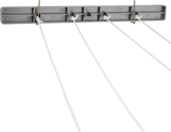 KLAD Waslijn – Uittrekbaar & Zelfoprollend – 14,4 m – 30 cm – Wit-Grijs