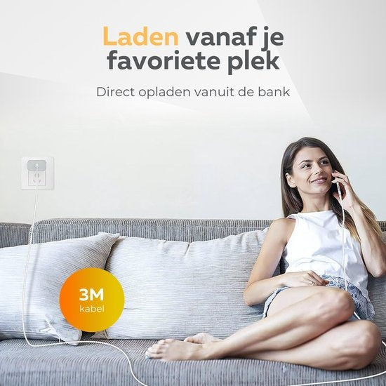 Wurk - Oplader - Geschikt voor iPhone, Airpods en iPad - 20W Snellader - Oplaadkabel van 3M