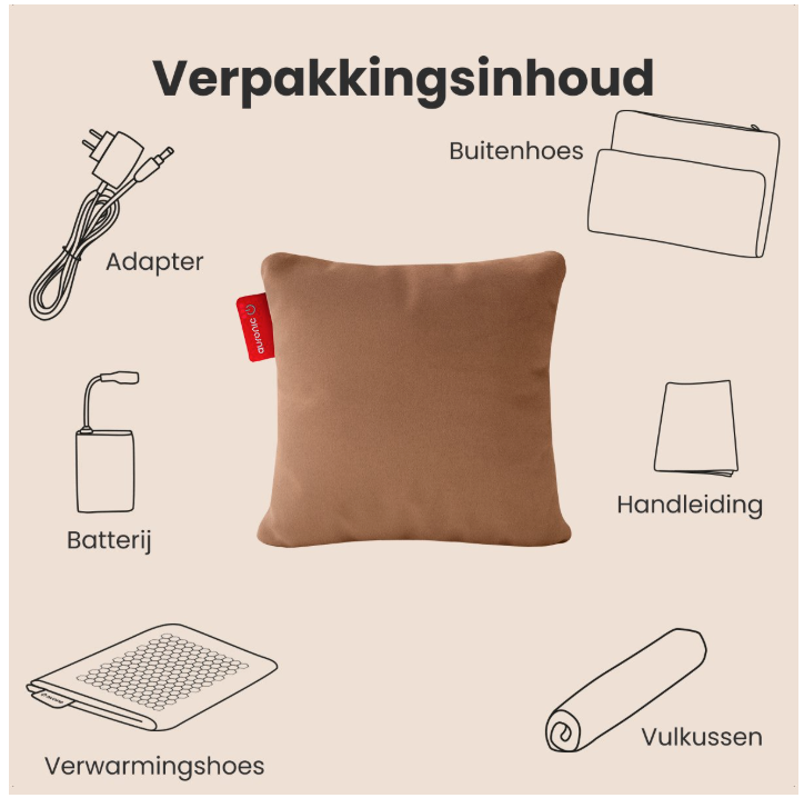 AURONIC AU3358 - Elektrisch Kussen - Classic 45x60 - Infrarood - Warmtekussen Oud Roze