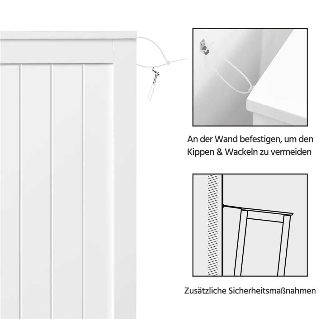 Yaheetech Badkamerkast met 4 Laden en Verstelbare Planken - Wit - 66 x 35 x 90 cm