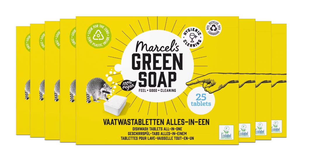 marcel's green soap Vaatwastabletten Grapefruit & Lime - 25 stuks - 8 verpakkingen