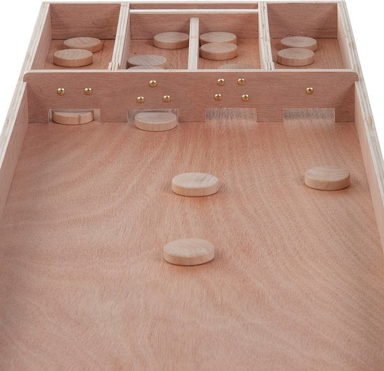 Sjoelbak Wedstrijd Hout 200 cm – Inclusief 30 Sjoelstenen – Houten Multiplex Shuffleboard voor Thuis & Recreatie – Gezelschapsspel – Longfield