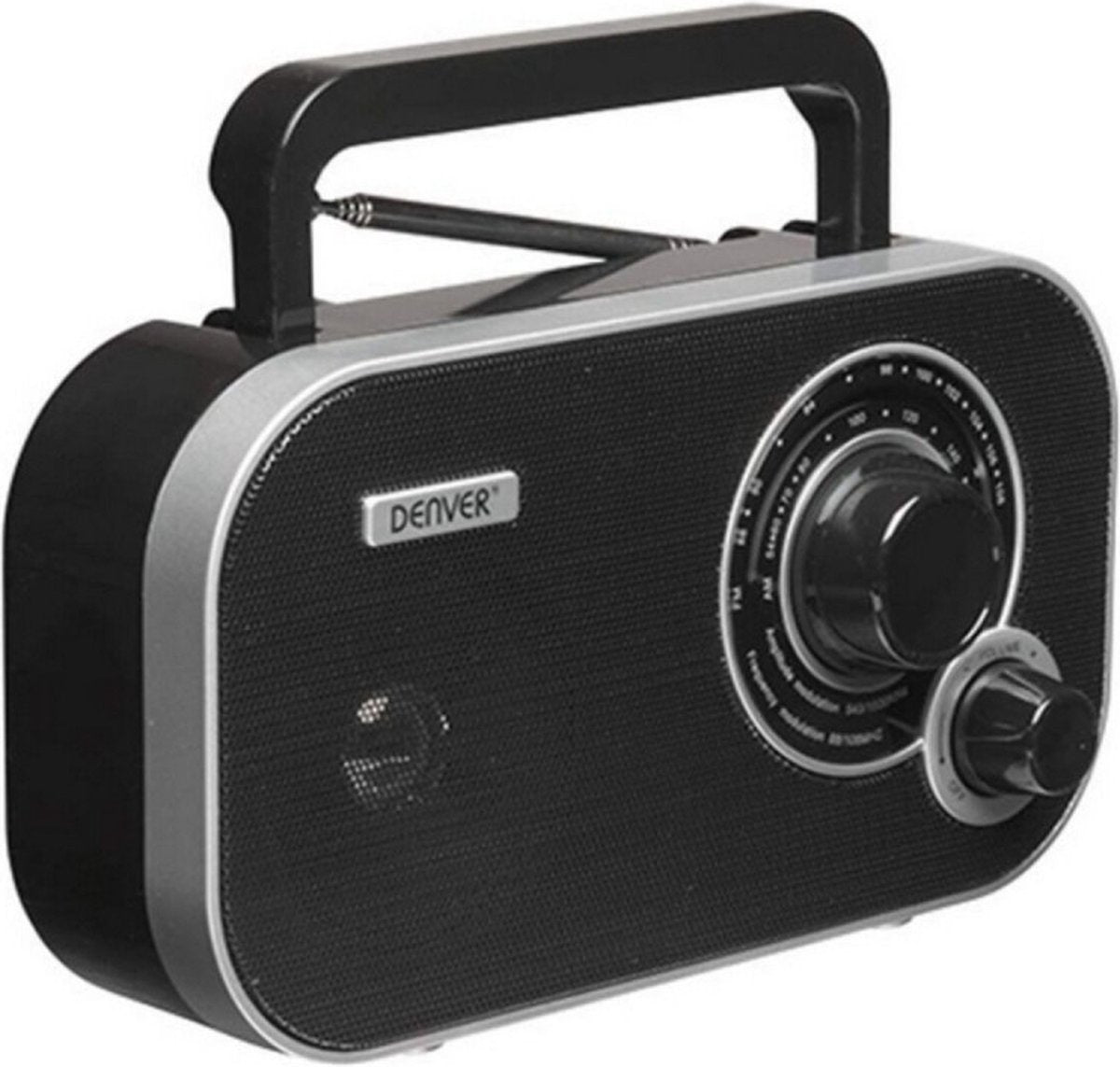 Denver FM Radio Retro - Werkt op batterij of netstroom - Keukenradio - Draagbare Radio - TR51 - Zwart