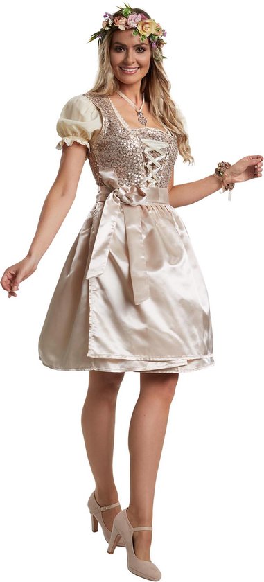 Dressforfun Mini-Dirndl Burgau model 2 S - verkleedkleding kostuum halloween verkleden feestkleding carnavalskleding carnaval feestkledij partykleding - 304680