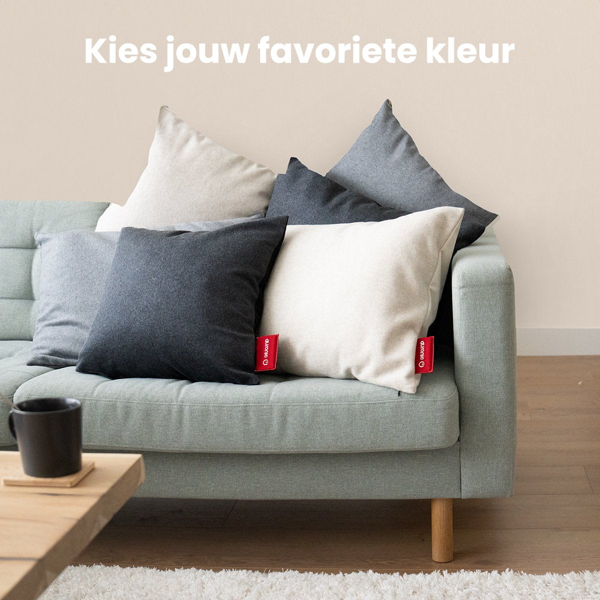 Auronic Verwarmingskussen - Klassiek - 45x60 cm - Oplaadbaar - Elektrisch kussen - Infrarood - Taupe