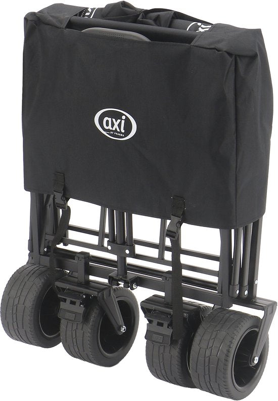 AXI AB131 Opvouwbare Bolderwagen – Zwart – Met Trekstang, Remmen en Hoes – 100 kg Draagvermogen – Eenvoudig mee te nemen - Metaal