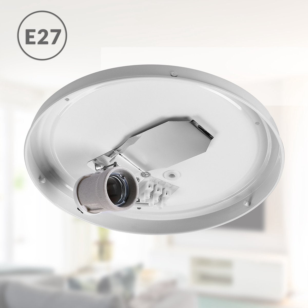 Plafondlamp – Sterrenhemel – Rond - Ø 30cm – 40 Watt - Stof -Wit