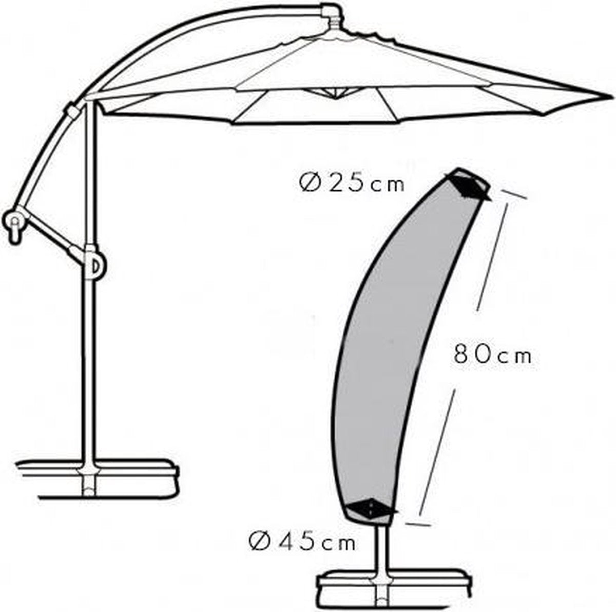 ProGarden luxe zweefparasolhoes - Zweefparasol hoes
