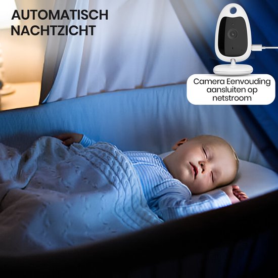 Oemmie Babyfoon - Babyfoon met Camera - Baby Monitor - Baby Camera - Video & Audio - Nachtvisie - Wit