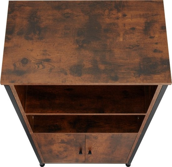 tectake - Wandkast Doncaster 60x38x125cm - industrieel donkerbruin
