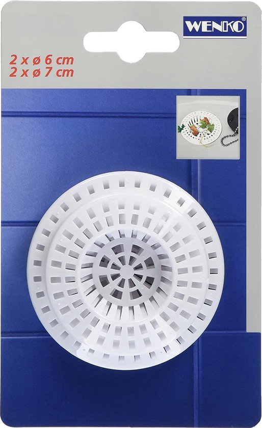 Wenko Gootsteenzeef 6/7 cm kunststof wit 4 stuks