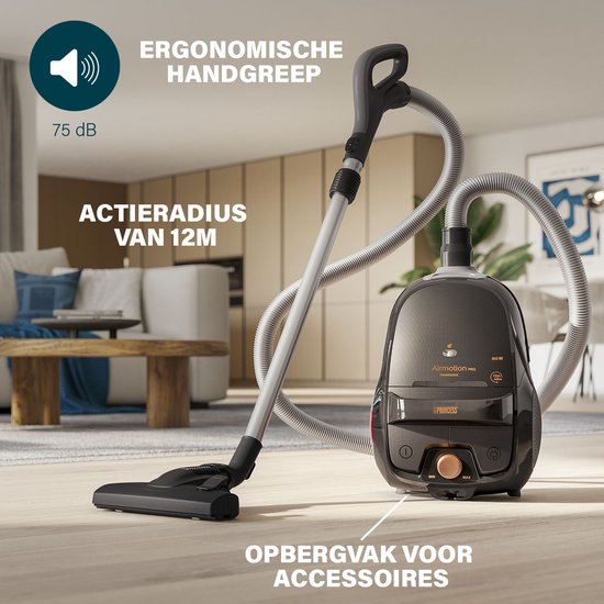 Airmotion Pro Stofzuiger - 336090 - Met zak - Volume: 4L - 800W - Bereik van 12m - HEPA-filtersysteem - Snelheidsregeling & uniek geurfilter