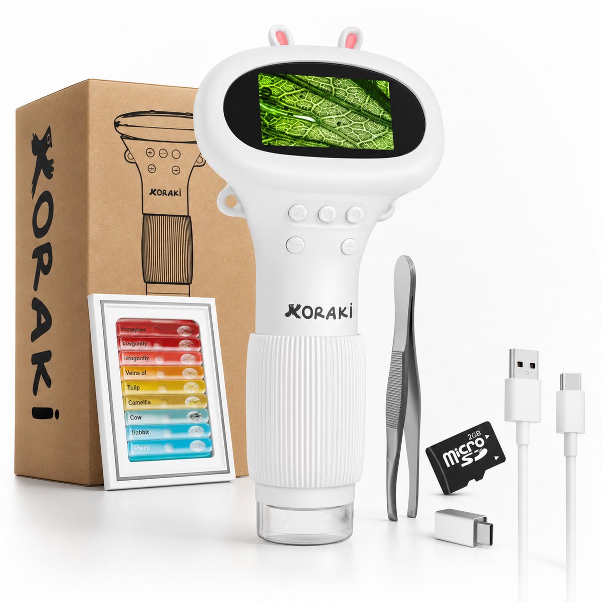 Koraki® Digitale Microscoop voor Kinderen - LCD Scherm - 30x-50x - Camera - Micro-SD