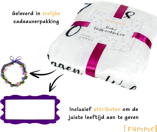 Frummel Mijlpaaldeken ‘Roze Maan’ – Baby Mijlpaaldeken – Kraamcadeau – 100×150 cm
