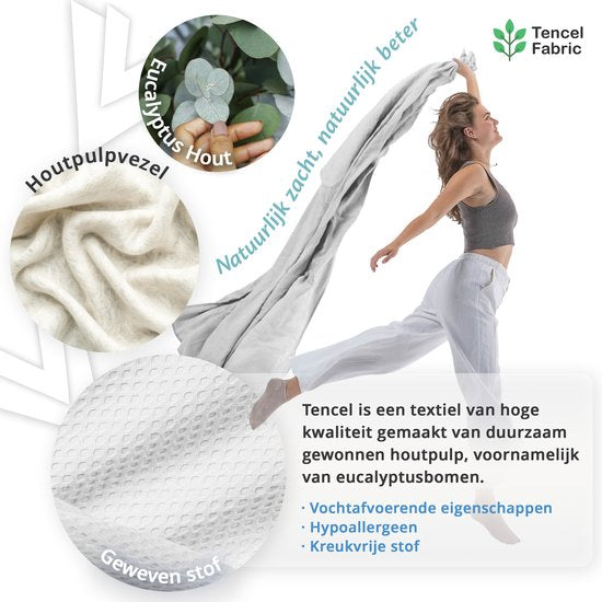 EL-Life Koeldeken 135x200 cm - 100% Bio-Tencel - Zelfkoelende deken - Cooling blanket - Zomerdekbed - Zomerdeken - Parelwit